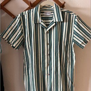 The Critical Slide Society Striped Short Sleeve Button Up